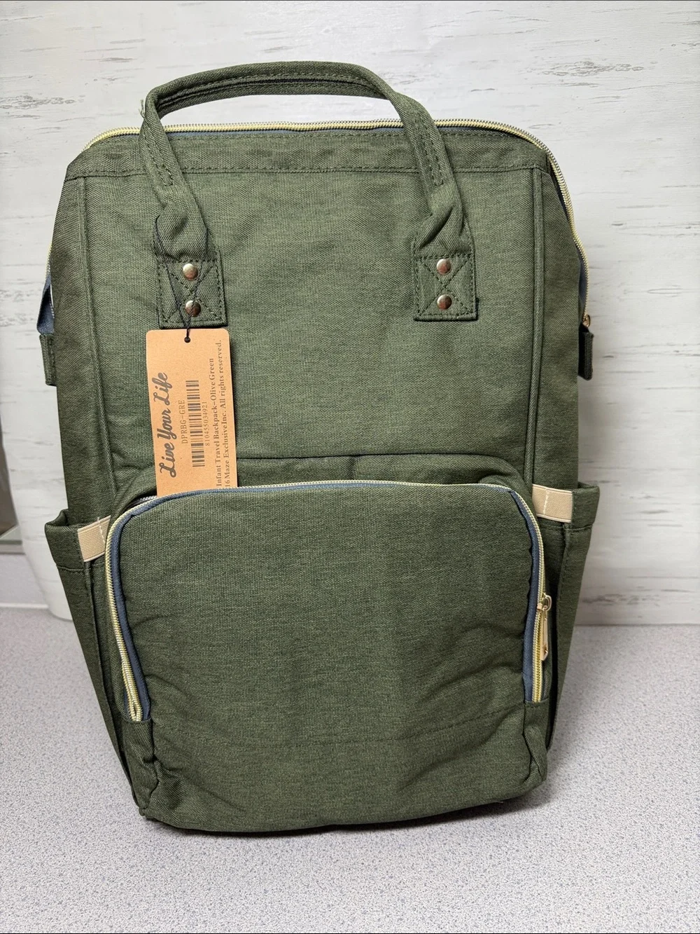 Casual Olive Green Canvas Backpack - infant travel backpack